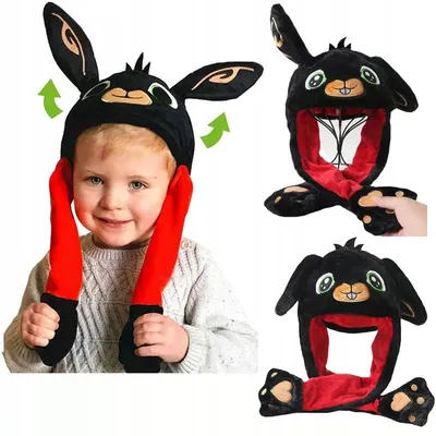 Imagen del producto de Gorro divertido de Bing con orejas que se mueven y se agitan, orejas móviles, gorro grande para niños