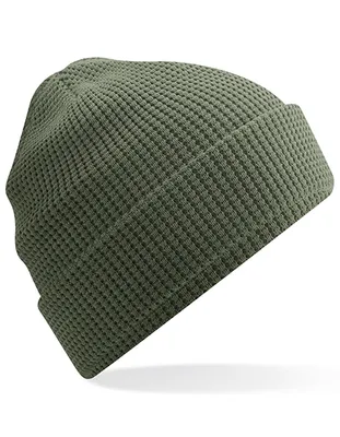 Produktbild von Beechfield B52N | Organic Baumwolle Waffle Beanie - 100% Baumwolle - Farbe: Olive Green - Größe: One Size