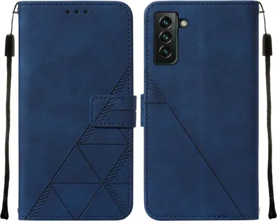 Image de Etui en cuir pour Samsung Galaxy S23+ avec embossage, porte-cartes et support bleu