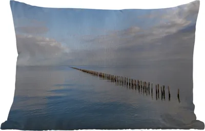 Produktbild von MuchoWow® Outdoor Kissen - Nordsee - Wolken - Wasser - 60x40 cm - Wetterfest - Lounge Kissen - Zierkissen - Kissen für Innenräume