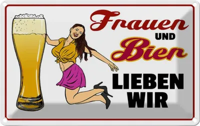 Produktbild von vianmo Blechschild 12x18 cm Frauen und Bier lieben wir Männer Spruch Zitat Liebe