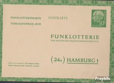 Produktbild von Belege Ganzsachen BRD (BR.Deutschland) 1957 FP6a Funklotterie-Postkarte un Heuss I