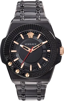 Produktbild von Versace VEDY00719 Chain Reaction schwarz Edelstahl Armband Uhr Herren NEU