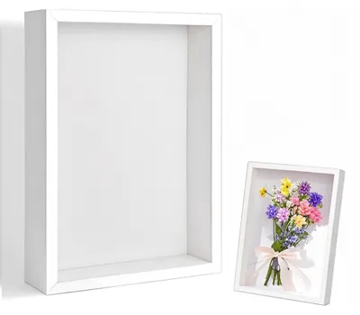 Produktbild von 3D Objektrahmen zum Befüllen - Tiefe 3 cm - Für Objekte und Blumen - Weiß 20,3 x 25,4 cm