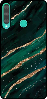 Produktbild von Smartphonica Phone Case Fit für Huawei P40 Lite E mit Marmor-Druck - TPU zurück Abdeckung Fall Marmor-Design - Grün Gold