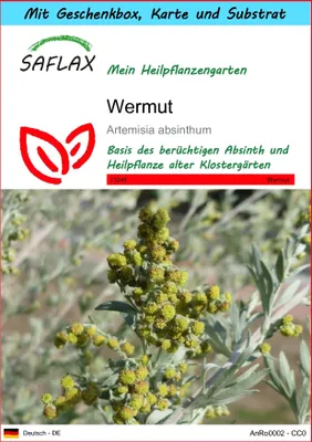 Produktbild von SAFLAX Geschenk Set - Wermut - Artemisia absinthum - 500 Samen - Mit Geschenkbox, Versandaufkleber, Geschenkkarte und Anzuchtsubstrat