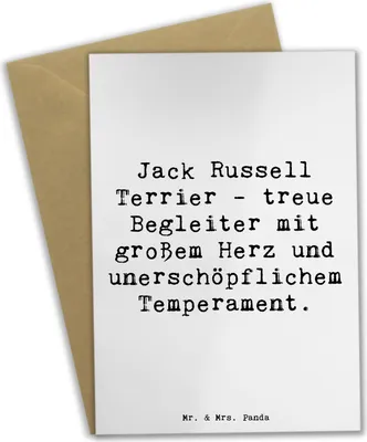 Produktbild von Mr. & Mrs. Panda Glückwunschkarte Spruch Jack Russell Terrier - Weiß - Geschenk, Hunderassen Beschreibung, Freund, hochzeitskarten, osterkarte, Abenteuerlust, babykarte