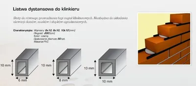 Produktbild von ABSTANDHALTER FÜR KLINKERZIEGEL 8 × 10 mm, 2 m – SL L8 × 10