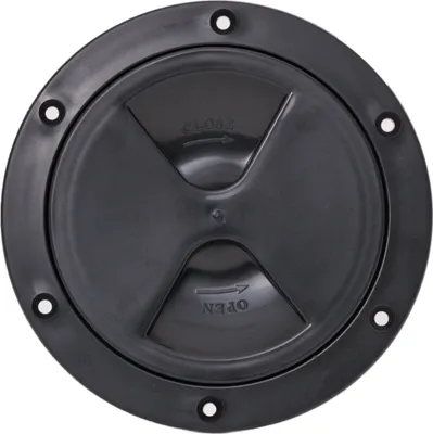 Produktbild von Inspektionsluke Rund 205 mm Kunststoff, Schwarzer Inspektionsdeckel für Boot oder Wohnmobil, wasserdicht