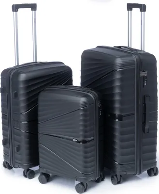 Produktbild von Xonic® Hartschalenkoffer Set für Set - Bruchsicherer Rollkoffer Polypropylen mit 360° Doppelrollen & TSA-Schloss - Reisekoffer Schwarz