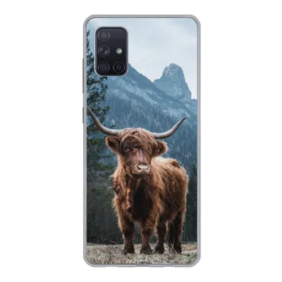 Produktbild von MuchoWow® Handyhülle Schutzhülle Hülle für Samsung Galaxy A71 Schottische Highlander - Tiere - Landschaft Silikon Softcase Handy Hülle - Kartenbesitzer