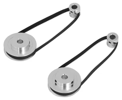 Zahnriemenscheiben-Set, 20+60 Zähne, 8 mm Bohrung, Alu/Riemen