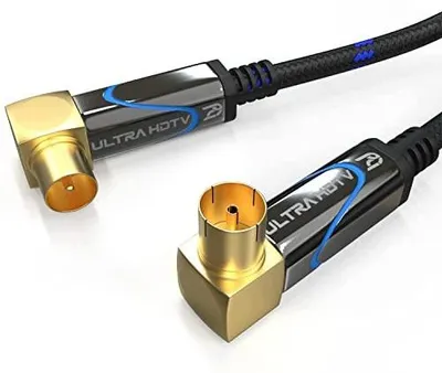 Zdjęcie produktu dla Kabel antenowy TV hdtv 1 m ekranowany pozłacane wtyczki