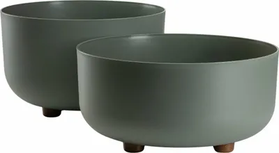 Immagine prodotto di HowHomely | Vasi da fiori con piedini - Vasi per piante - verde - Set da 2 - Coprivasi - •  Vasi da fiori - Decorativi