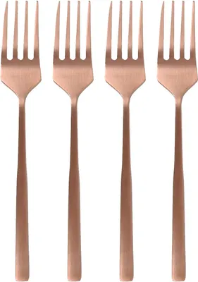 Produktbild von Kuchengabeln aus Edelstahl – 15 cm – Kupfer – 4er-Pack