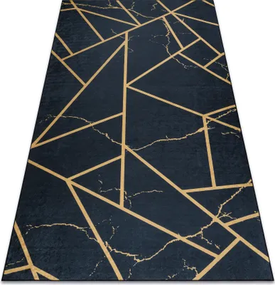 Produktbild von ANDRE 1222 Waschteppich Marmor,  geometrisch Anti-Rutsch - schwarz Schwarz 120x170 cm