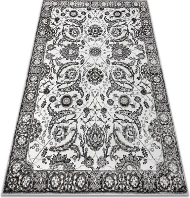 Zdjęcie produktu dla Dywan MATEO 8037/644 Klasyczny ramka, kwiaty - strukturalny szary 140x190 cm