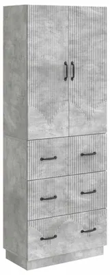 Image de Ensemble de 2 armoires vidaXL, gris béton, 66 x 34,5 x 87 cm, aggloméré