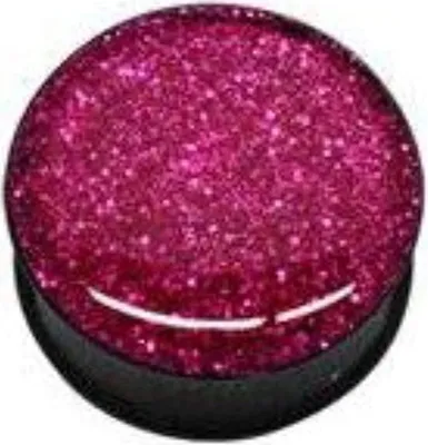 Produktbild von Ohr Flesh Black Acryl Tunnel Piercing Kristal Epoxy Glitter Pink Glitter Screw On 12mm
