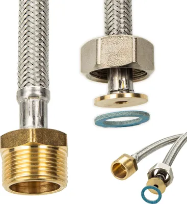 Produktbild von tecuro Sanitär DN 8 Verbindungsschlauch 3/4 ÜWM x 3/4 AG x 3000 mm - KTW-A DVGW