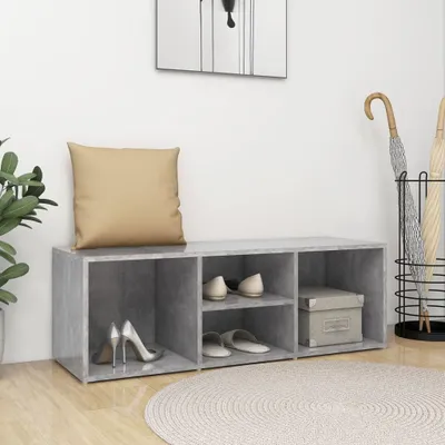 Produktbild von The Living Store Schuhbank Betongrau 105x35x35 cm Holzwerkstoff