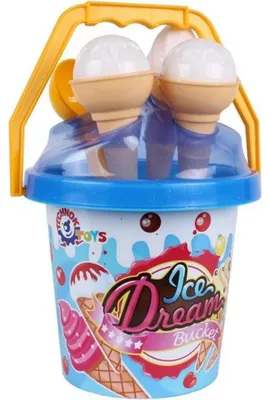 Image de Leantoys Set de sable « Glaces » - Seau bleu 5743