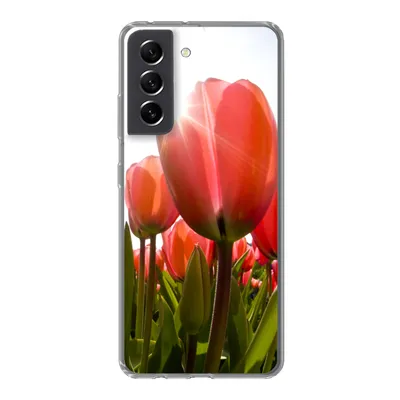 Produktbild von MuchoWow® Handyhülle Schutzhülle Hülle für Samsung Galaxy S21 FE Blumen - Tulpen - Sonne Silikon Softcase Handy Hülle - Mobiltelefonhülle