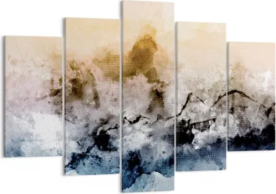Produktbild von Bild auf Leinwand - Leinwandbild - 5 Teile - Abstraktion Wolken Berge - 150x100cm - Wand Bild - Wanddeko - Wandbilder - Leinwanddruck - Bilder - Wanddekoration - Leinwand bilder - EA150x100-4894