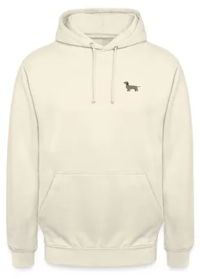 Produktbild von Spreadshirt Dackel Stickerei Uni Hoodie, L, Vanille-Milchshake