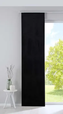 Produktbild von Verdunkelung Flächenvorhang Schiebegardine »Milano« Samt blickdicht Blackout Paneelwagen Beschwerungsstange Schwarz HxB 245x60 cm 203571