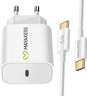 Immagine prodotto di Mayaxess, adattatore di alimentazione da 20 W per Google Pixel 10 Pro con cavo USB-C da 1 m, bianco