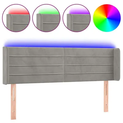 Produktbild von vidaXL LED Kopfteil Hellgrau 147x16x78/88 cm Samt