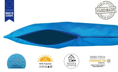 Produktbild von JACK 2er Set 45x45cm Outdoor Kissenhülle Bezug Kissen Hülle Lounge Garten Einfarbig, Farbe:Meerblau