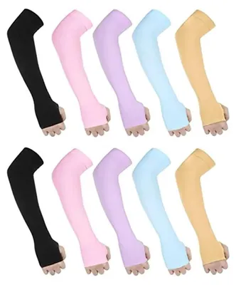 Produktbild von UV-Schutz Armstulpen 6 Stück, atmungsaktiv und schnell trocknend, Sonnenschutz Ärmel für Damen und Herren, feuchtigkeitsableitend für Sport und Outdoor