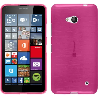 Produktbild von PhoneNatic Case kompatibel mit Microsoft Lumia 640 - pink Silikon Hülle brushed + 2 Schutzfolien