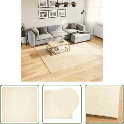 Produktbild von The Living Store Teppich HUARTE Kurzflor Weich und Waschbar Creme 240x240 cm