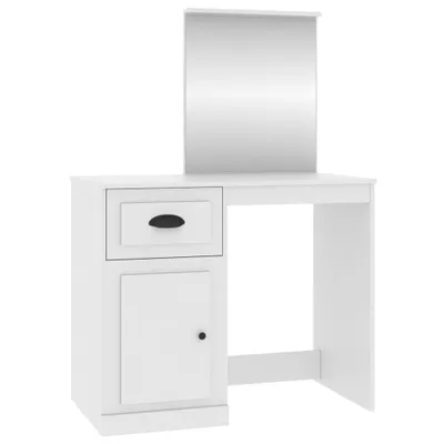 Obrázek produktu pro vidaXL Toaletní stolek se zrcadlem bílý 90x50x132,5 cm Dřevěný materiál