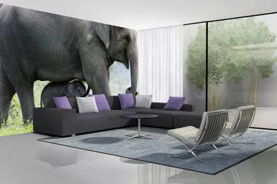 Produktbild von Vlies Fototapete ELEFANTENMUTTER UND IHR BABY 375 x 250 cm (inkl. Kleister) - Vlies Tapete, Wandtapete, Wandbilder - Tapete für Wohnzimmer Schlafzimmer, Büro, Küche - Montagefertig