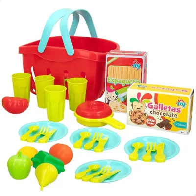 Produktbild von Colorbaby Korb Mit Spielzeug Und Make-up Essen 33 Stück Mein Zuhause Mehrfarbig  Mehrfarbig One Size