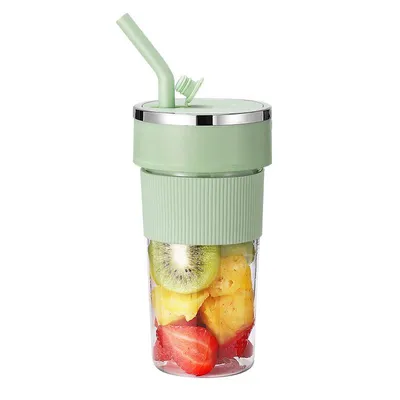 Produktbild von Elektrischer Saftmixer,Tragbarer Mixer 350ml, Akku 1200mAh,6 Edelstahlklingen, 18.000 U/min, Weiß