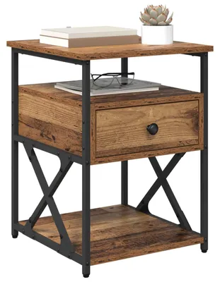 Obrázok produktu pre vidaXL Nočný stolík so zásuvkami z regenerovaného dreva 40 x 42 x 55 cm materiál na báze dreva
