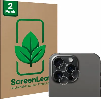 Produktbild von 2x ScreenLeaf Schutzfolie für Apple iPhone 15 Pro Max (NUR Kameraschutz) Displayschutz Display Schutz Folie Klar Transparent