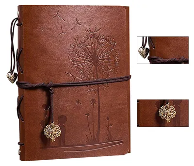 Produktbild von DIY Fotoalbum Leder Scrapbook mit schwarzen Seiten, Fotobuch zum Einkleben & Selbstgestalten, ideal für Weihnachten, Valentinstag & Jahrestag, 17x23cm