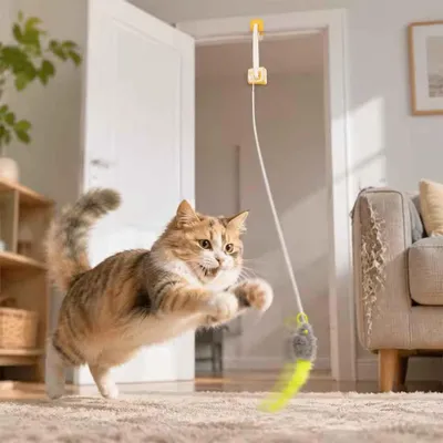 Produktbild von Interaktives hängendes Katzenspielzeug aus Plüsch – Multifunktionales Spiel- und Unterhaltungszubehör für Hauskatzen