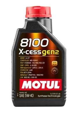 Produktbild von 1 Liter MOTUL 5W-40 8100 X-CESS GEN2 BMW Longlife-01 MB 229.5 MB 226.5 Porsche A40 Renault RN0700 Renault RN0710 VW 502 00 VW 505 00 Fiat 9.55535-H2 Fiat 9.55535-M2 Fiat 9.55535-N2 Fiat 9.55535-Z2 GM LL-B-025 PSA B71 2296