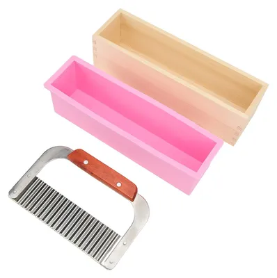 Productafbeelding van Zeep maken Set - Houten Zeep Snijder - Siliconen Vorm - DIY Zeep - Geschikt voor Beginners - Fijne Handwerkskunst - Zeepvorm