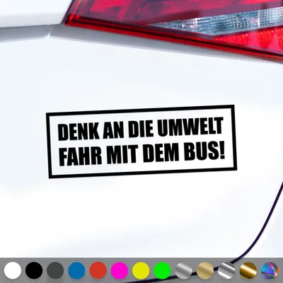Produktbild von PantherPixel Fahr Mit Dem Bus Aufkleber Reisen Denk An Die Umwelt Sticker Auto Geschenkidee Farbe Schwarz