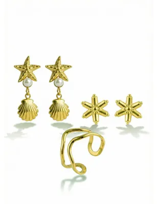 Produktbild von Vergoldetes Schmuckset VWS260869G ( Ring, 2 x Ohrringe)
