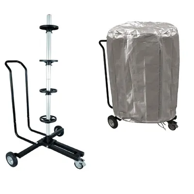 Produktbild von 1x Reifenständer Alu 225mm + Schutzhülle Felgenbaum Reifenwagen 4 Reifen Fahrbar