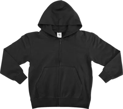Produktbild von SG einfärbige Jacke mit Reißverschluss und Kapuze für Kinder BC1077 (3-4-jährige) (Schwarz)